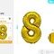 Partygo-Small-Gold-Metallic Gold Number Balloon Set for Party Decor-1 PCS